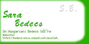 sara bedecs business card